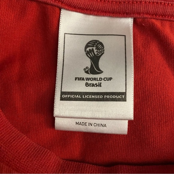 Adidas FIFA World Cup Portugal Mens T-Shirt Size S Red Soccer Football Tee - Picture 3 of 7